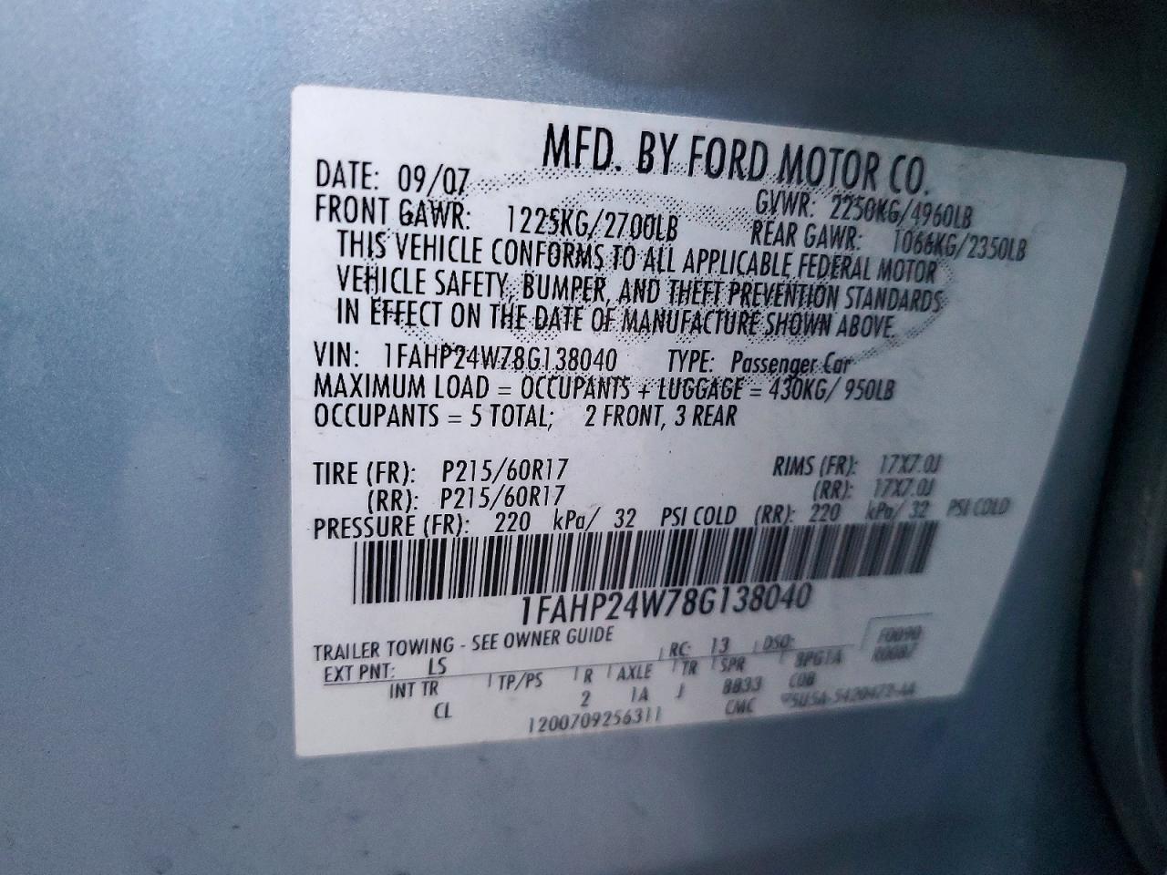 2008 Ford Taurus sel