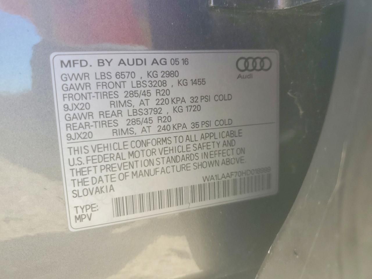 2017 Audi Q7 Premium Plus