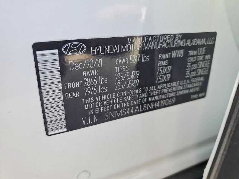 2022 Hyundai Santa fe Limited