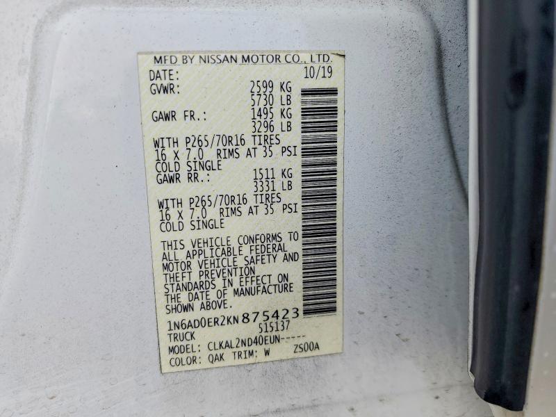 2019 Nissan Frontier sv