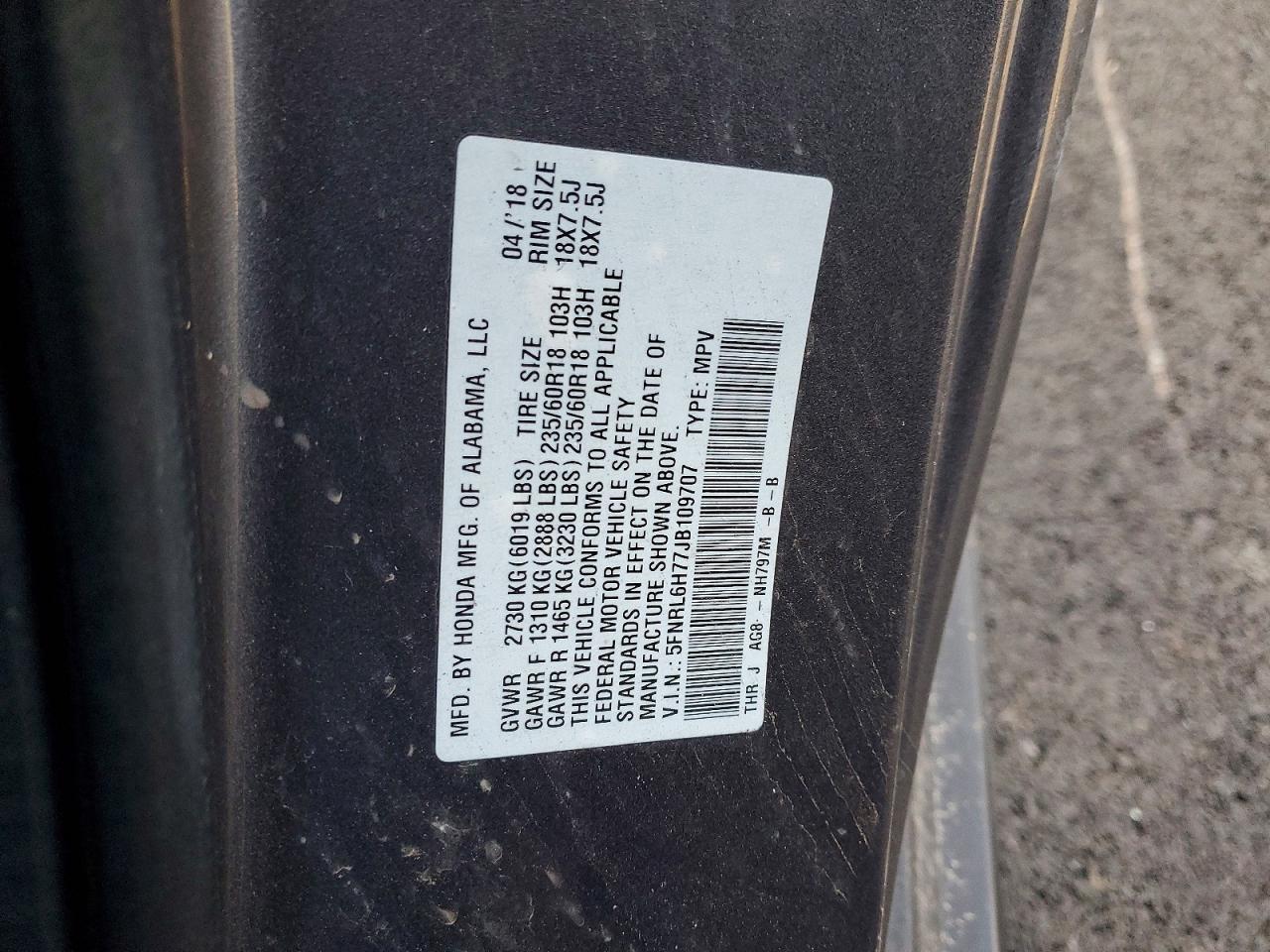 2018 Honda Odyssey exl