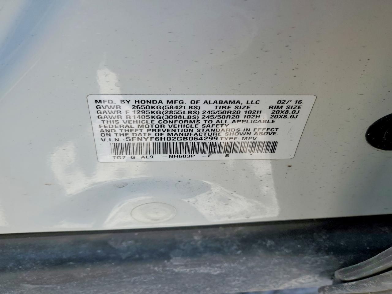 2016 Honda Pilot Elite