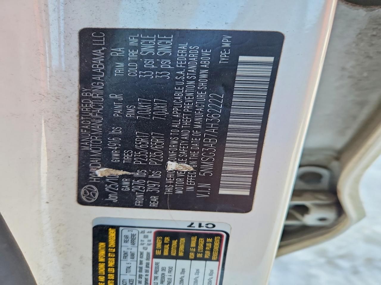 2010 Hyundai Santa fe gls