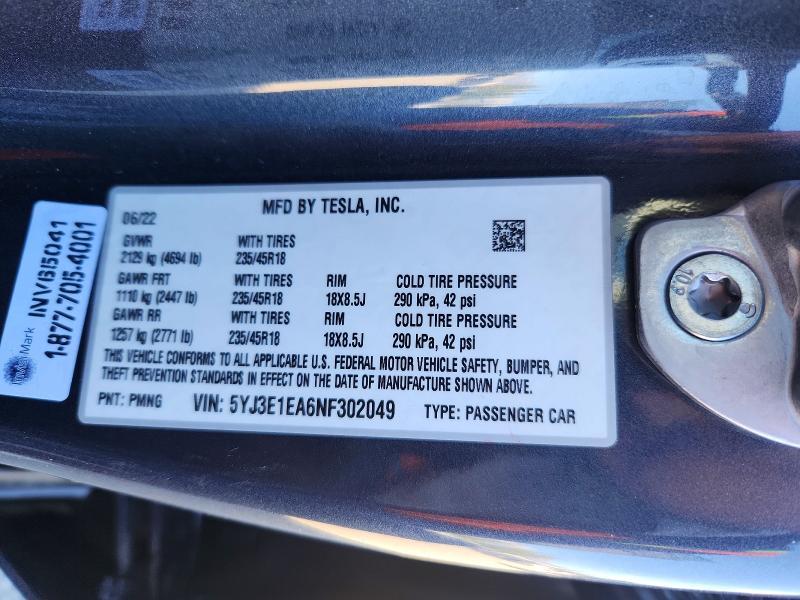 2022 Tesla Model 3