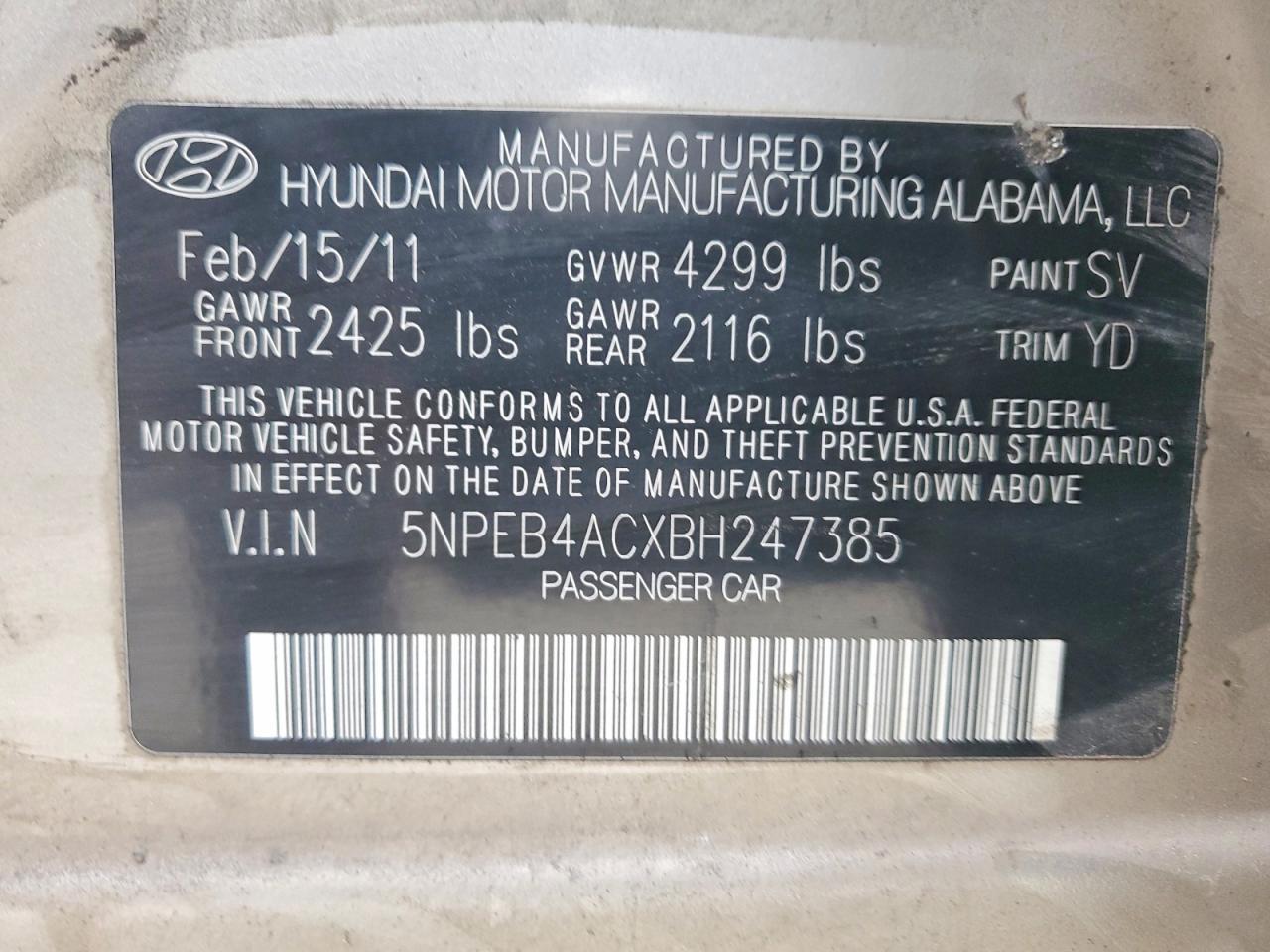 2011 Hyundai Sonata gls