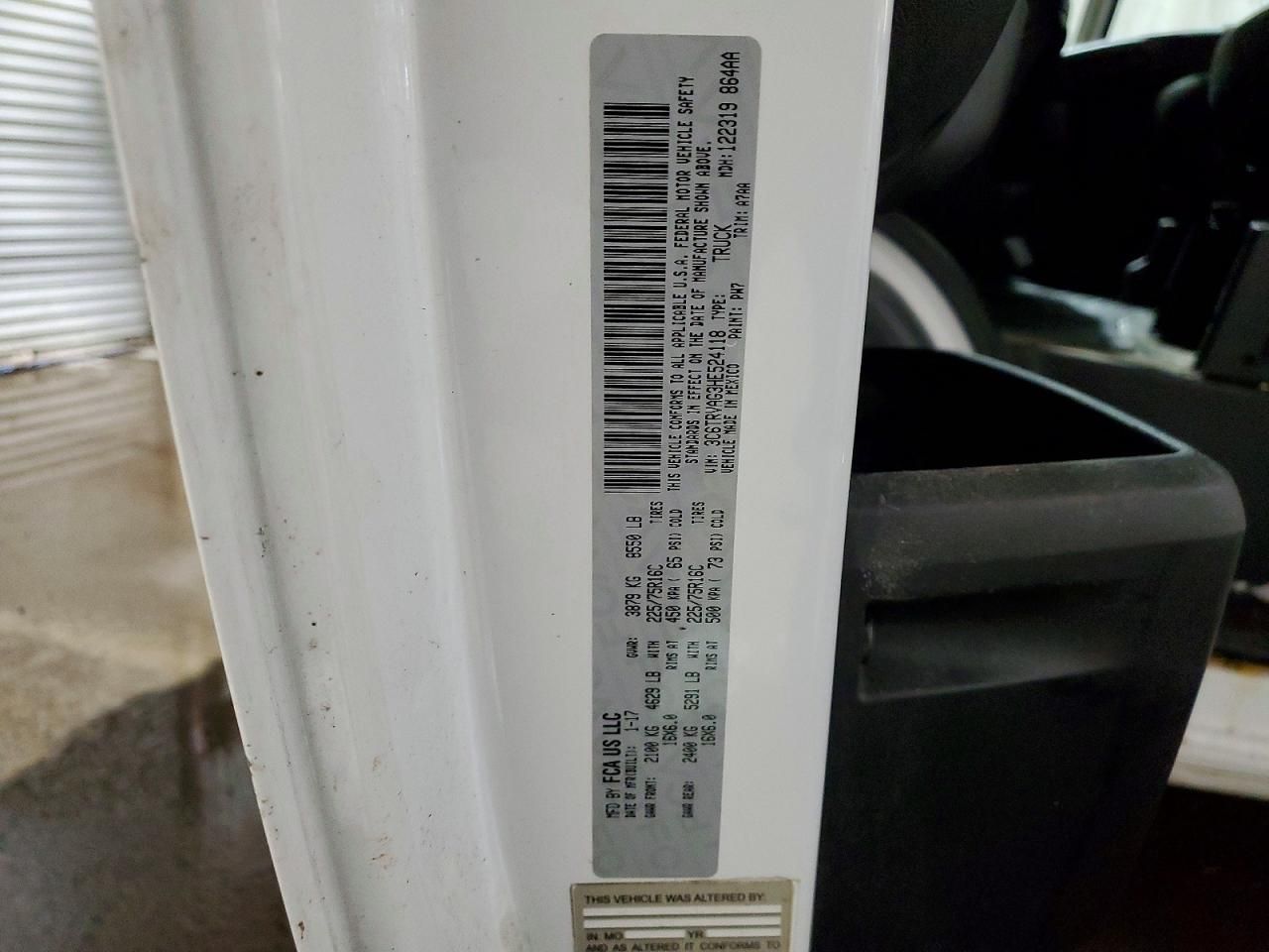 2017 Dodge Ram Promaster 1500 1500 Standard