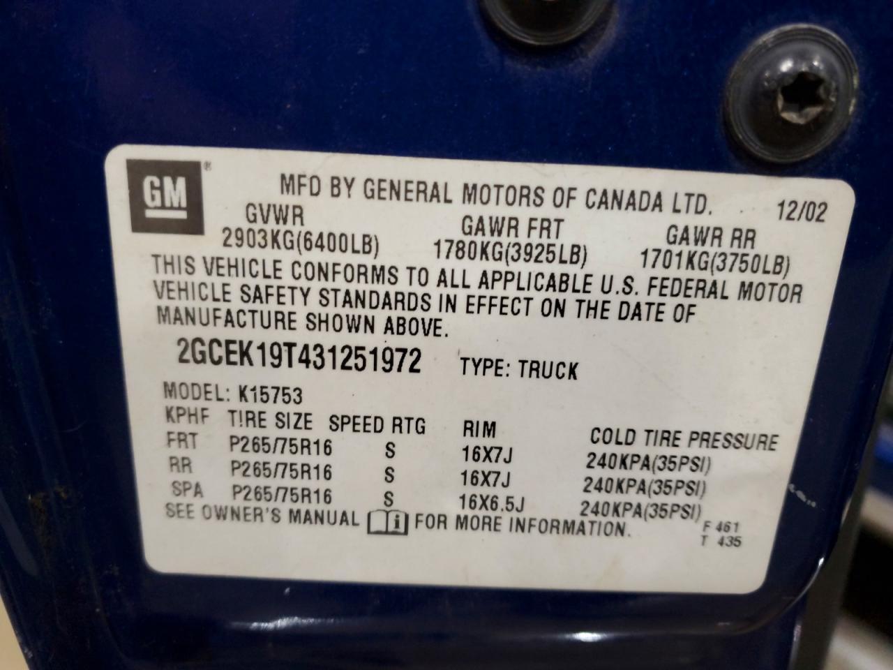 2003 Chevrolet Silverado K1500