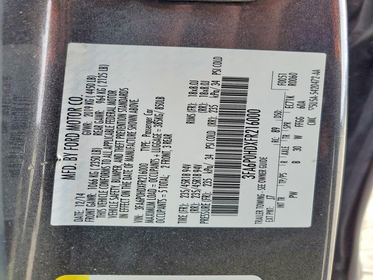 2015 Ford Fusion se