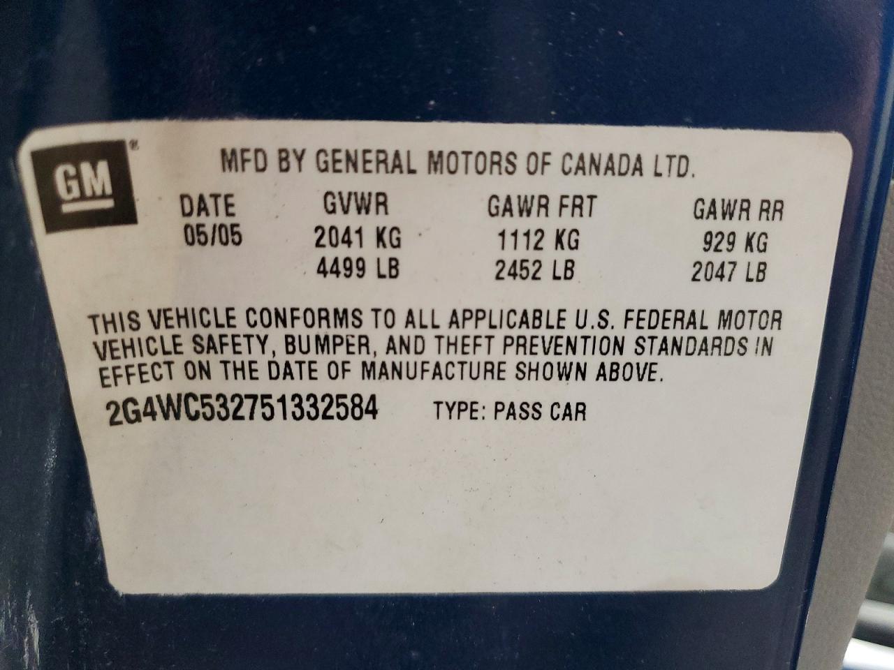 2005 Buick Lacrosse cx