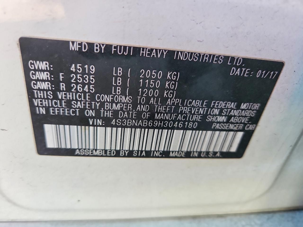 2017 Subaru Legacy 2.5i