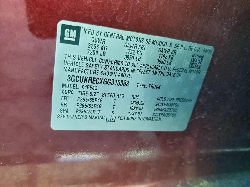 2016 Chevrolet Silverado K1500 lt