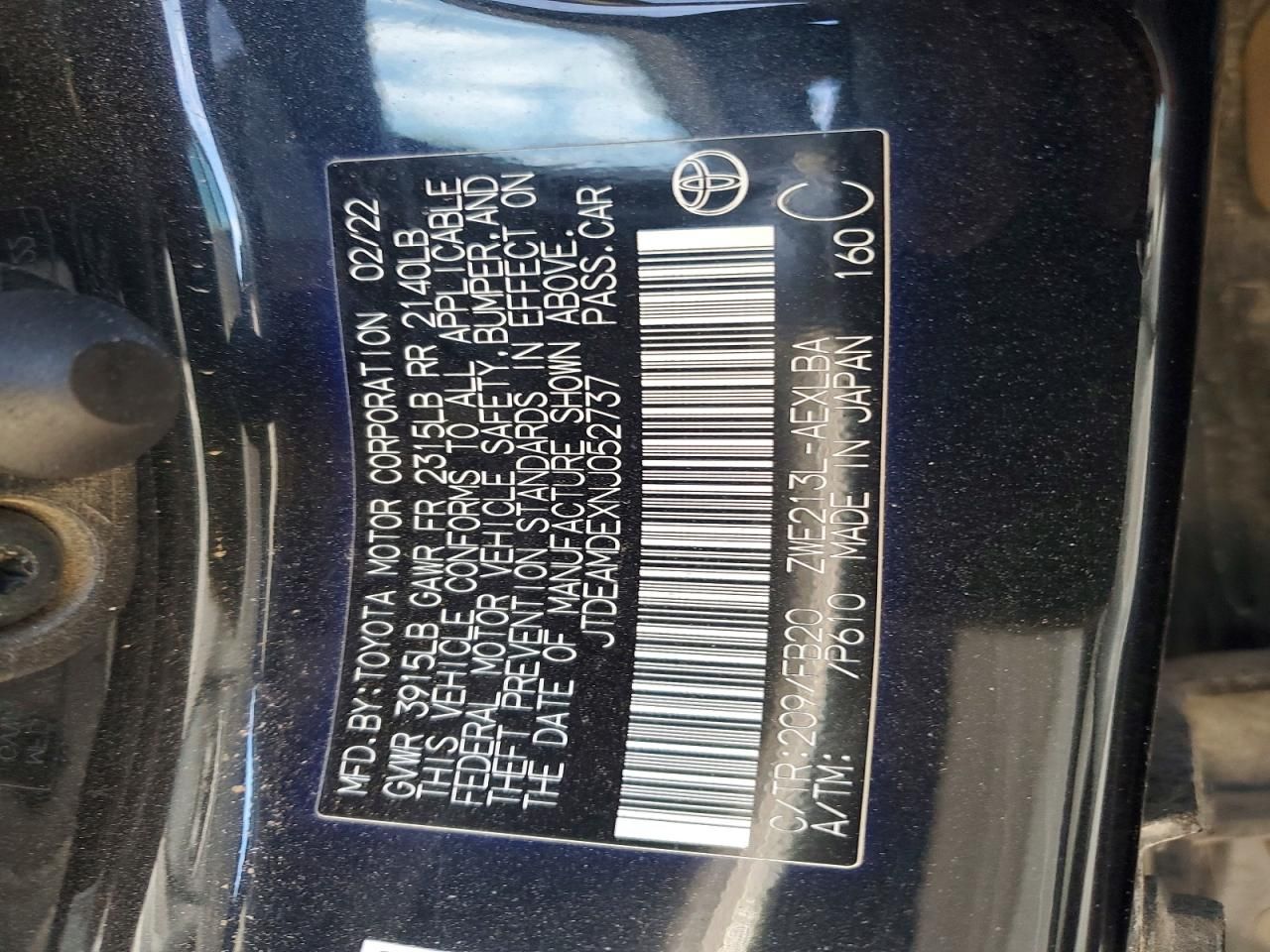 2022 Toyota Corolla le