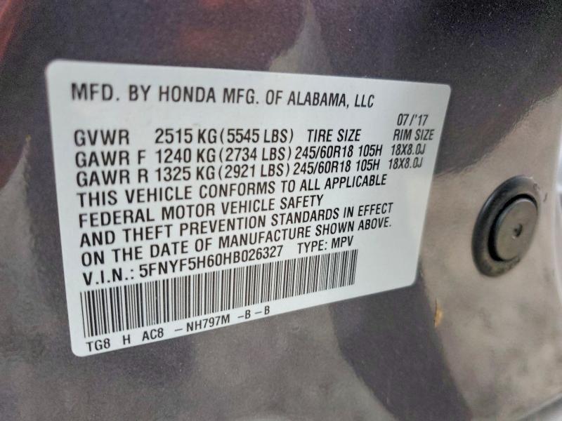 2017 Honda Pilot exl