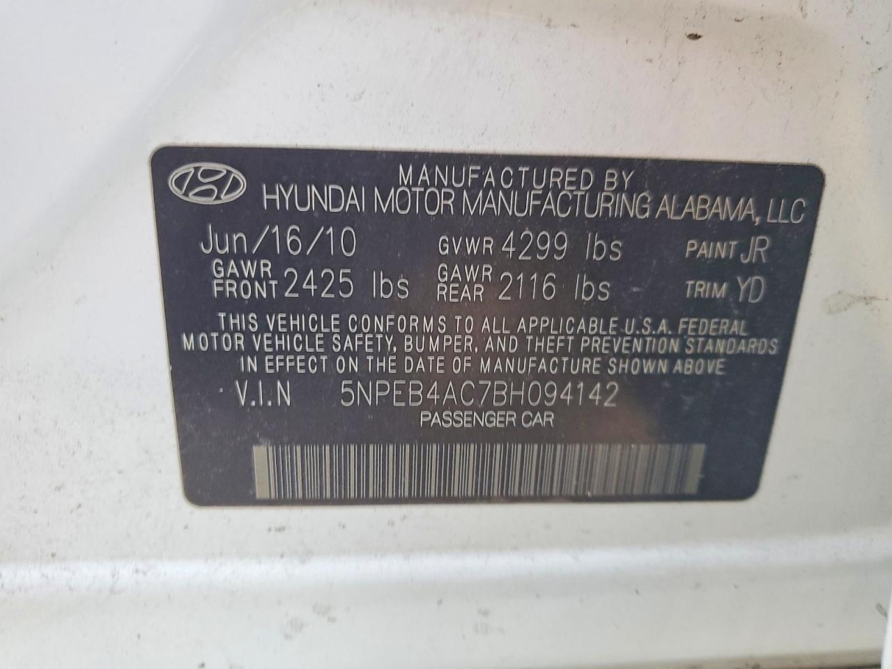 2011 Hyundai Sonata gls