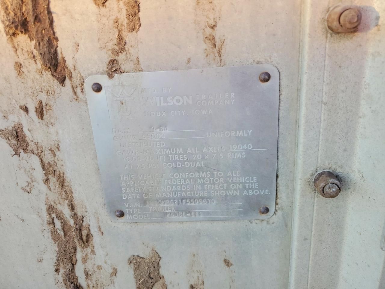 1985 Wilson Psdcl-111 Livestock Trailer