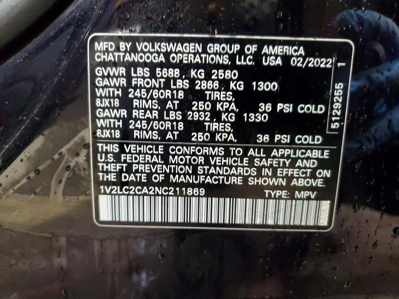 2022 Volkswagen Atlas Cross Sport se