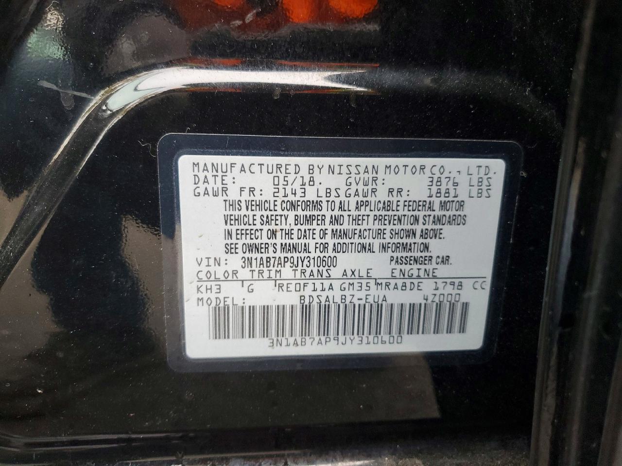 2018 Nissan Sentra s