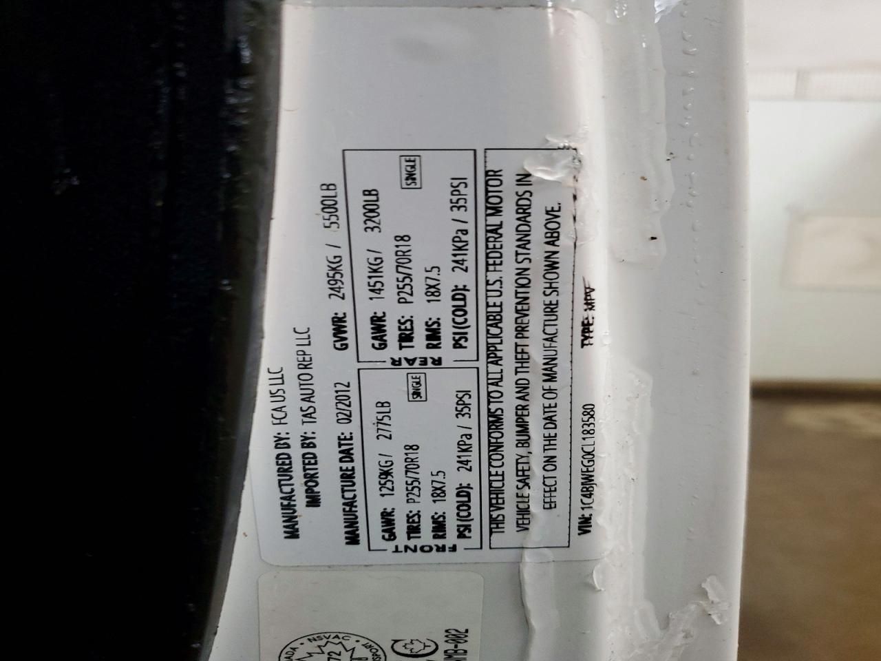 2012 Jeep Wrangler Unlimited Sahara