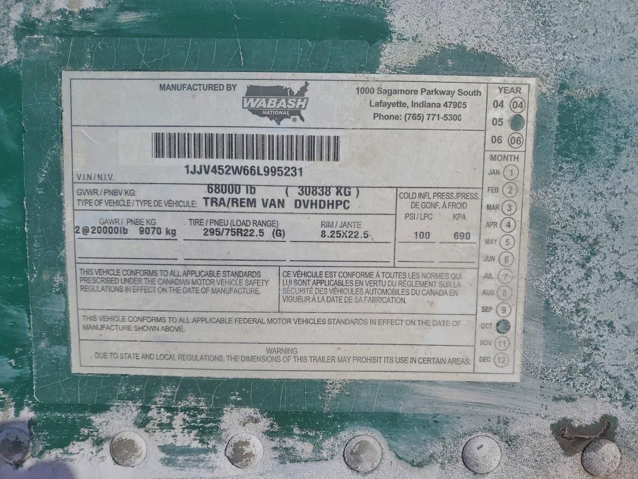 2006 Wabash Trailer