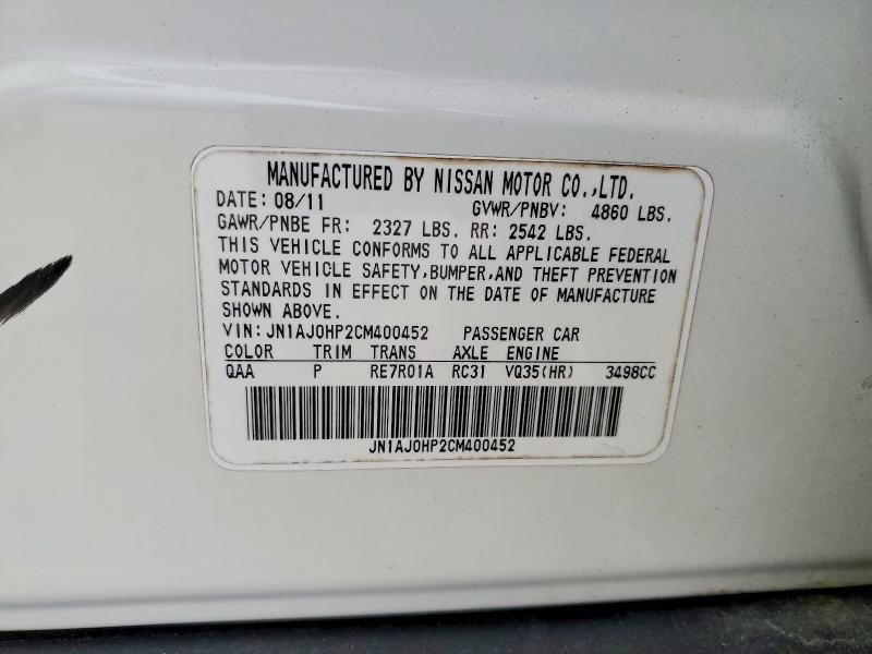 2012 Infiniti Ex35 Base