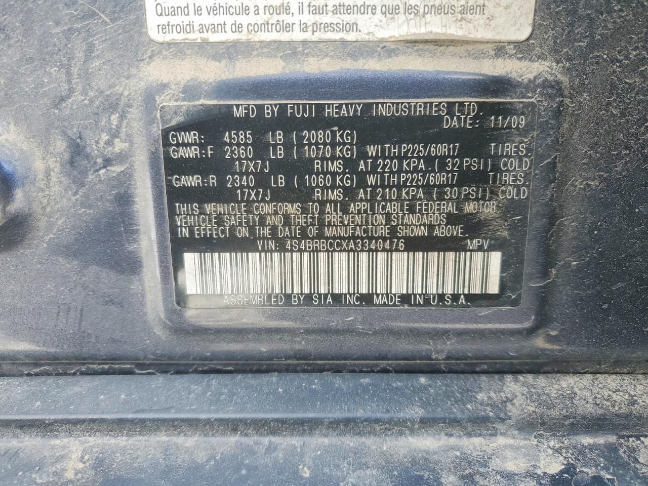 2010 Subaru Outback 2.5i Premium