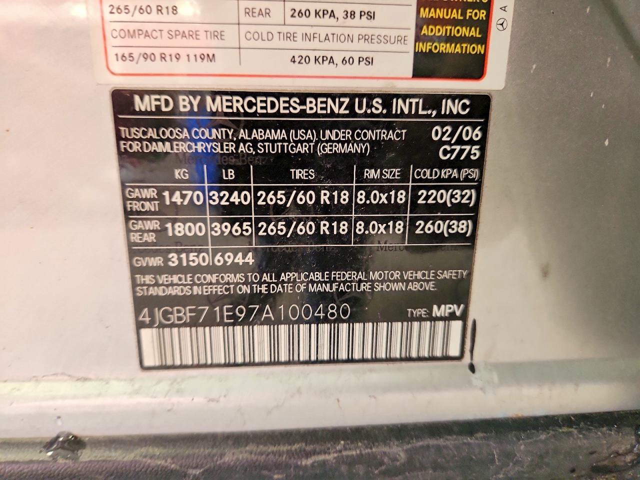 2007 Mercedes-Benz Gl 450 4matic