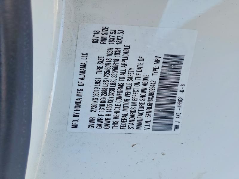 2018 Honda Odyssey Touring