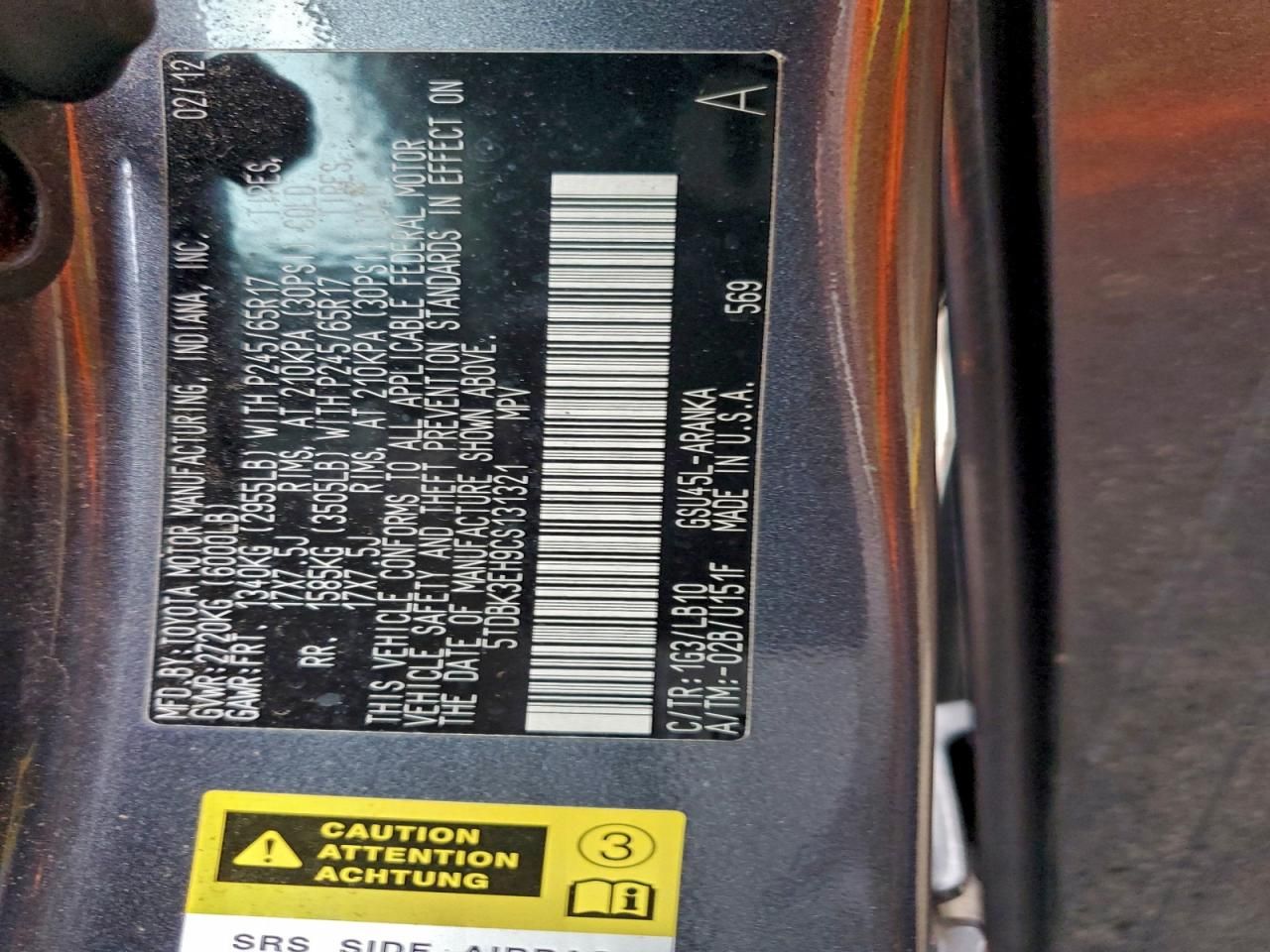 2012 Toyota Highlander Base