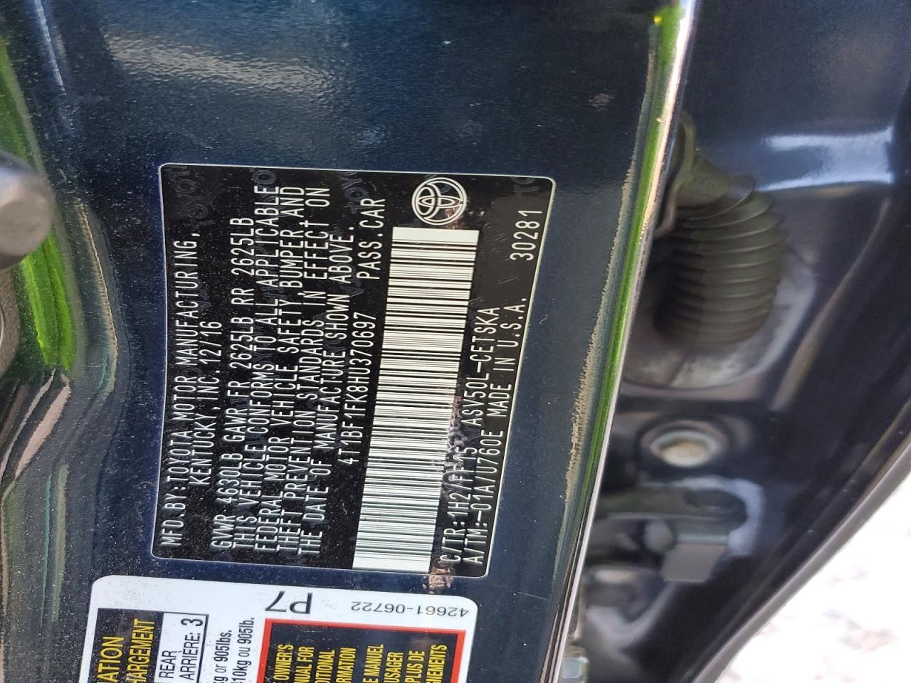 2017 Toyota Camry le