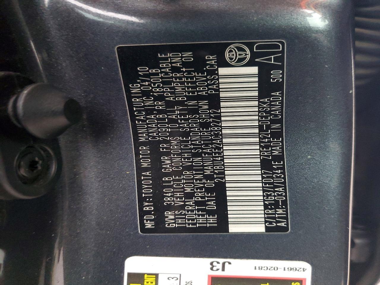 2010 Toyota Corolla Base