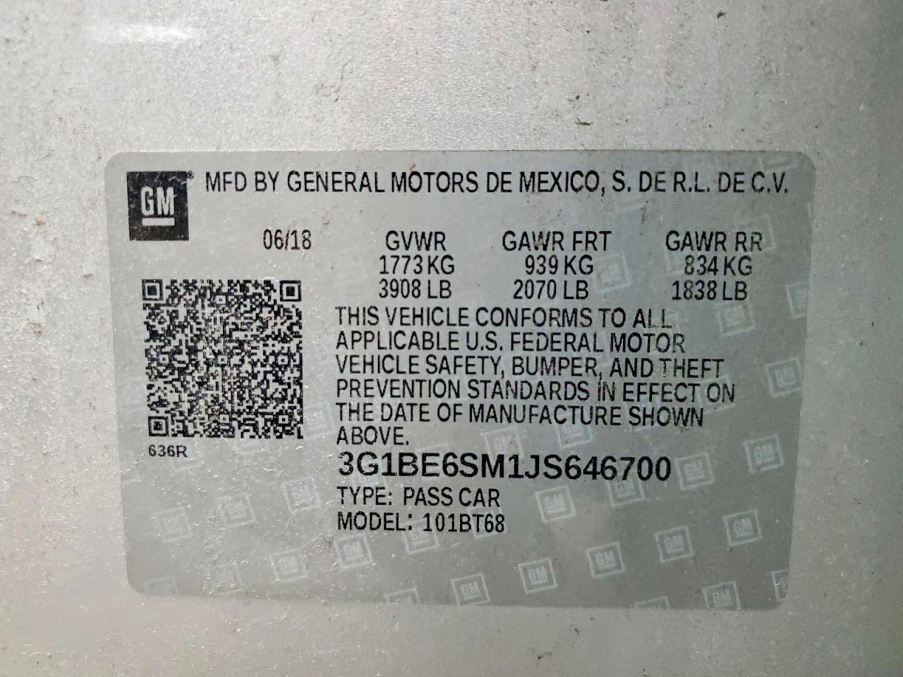 2018 Chevrolet Cruze lt