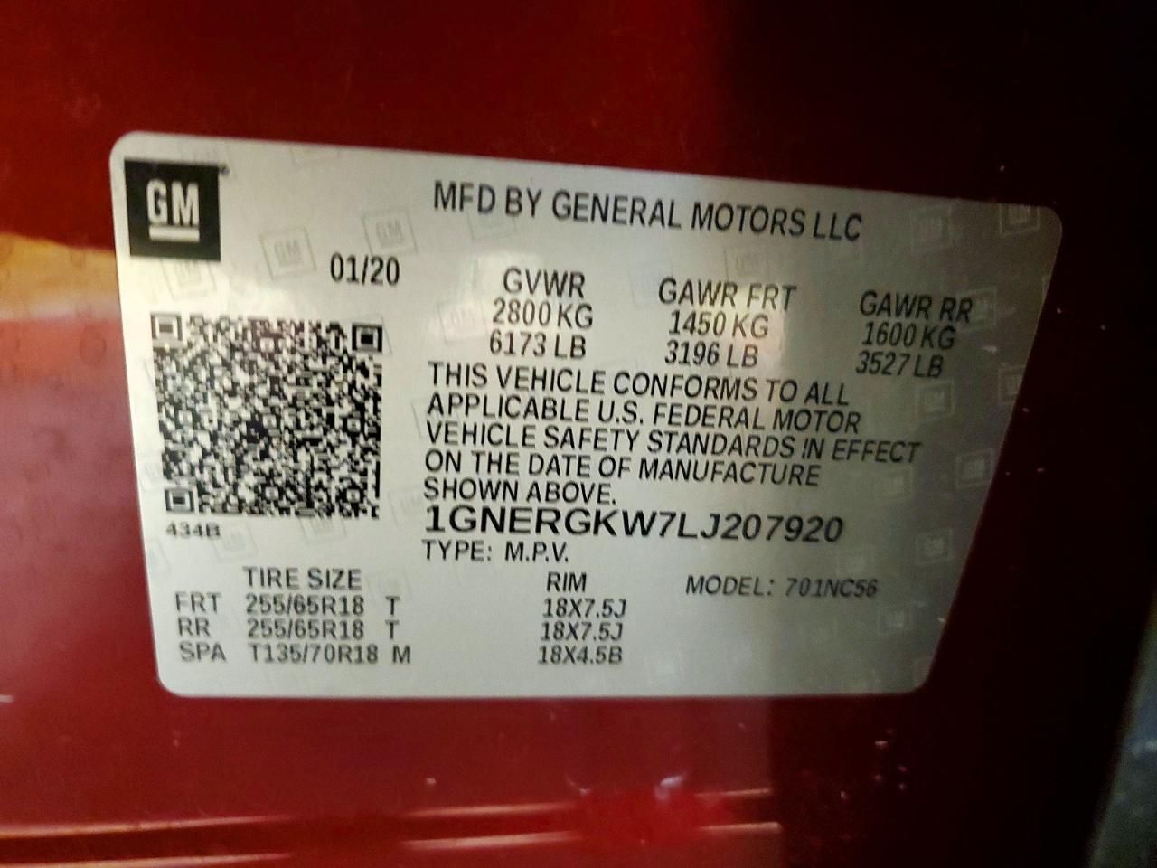 2020 Chevrolet Traverse lt