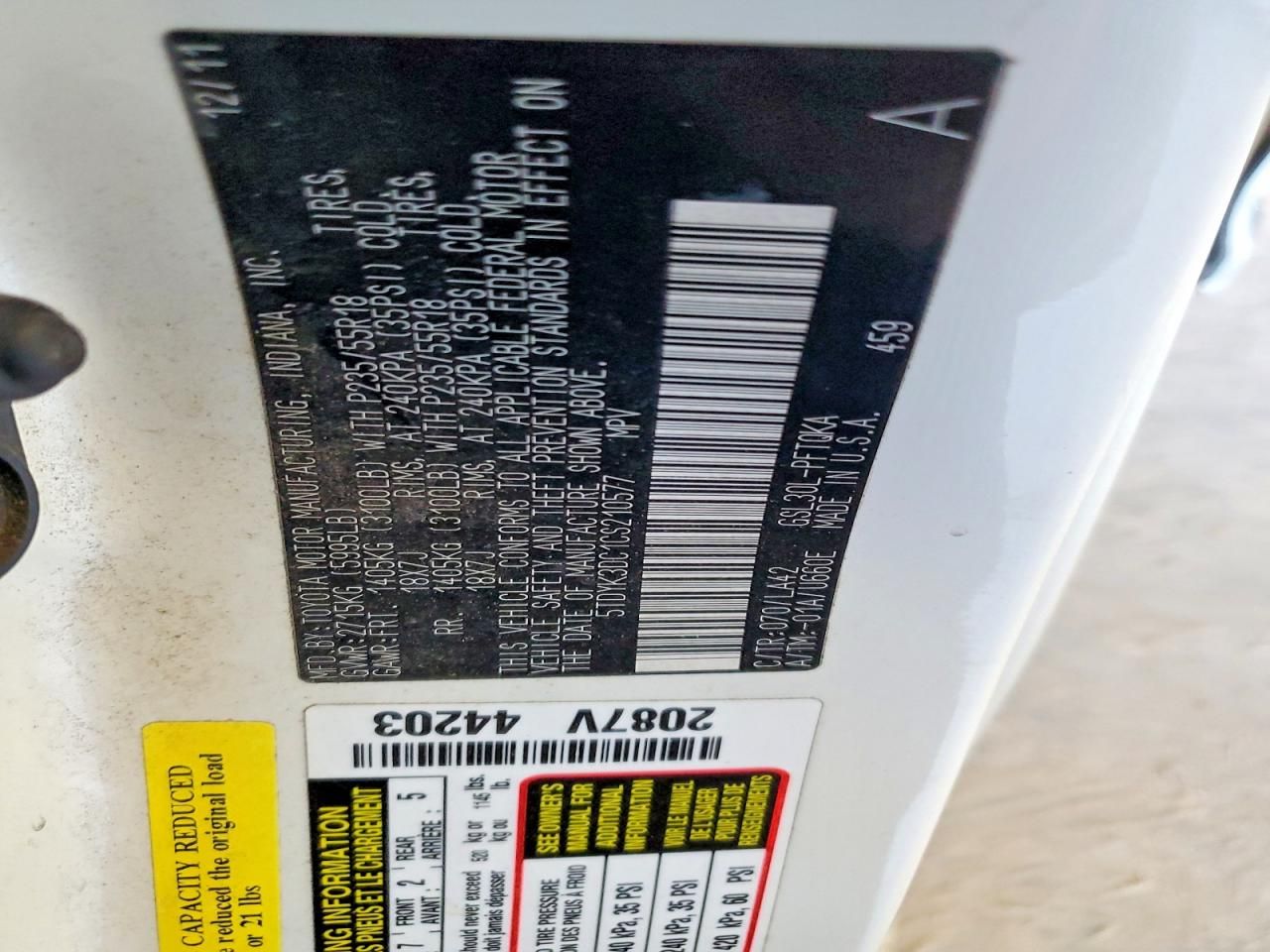 2012 Toyota Sienna xle