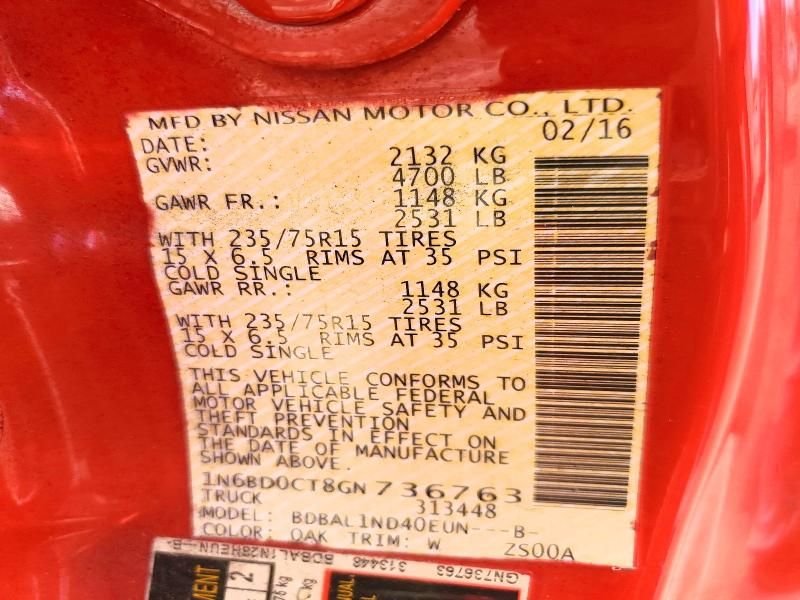 2016 Nissan Frontier s