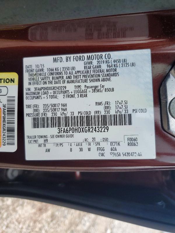 2016 Ford Fusion se