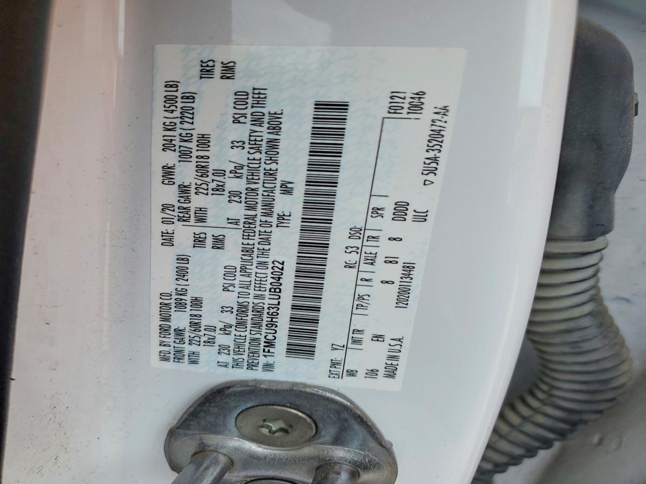 2020 Ford Escape sel