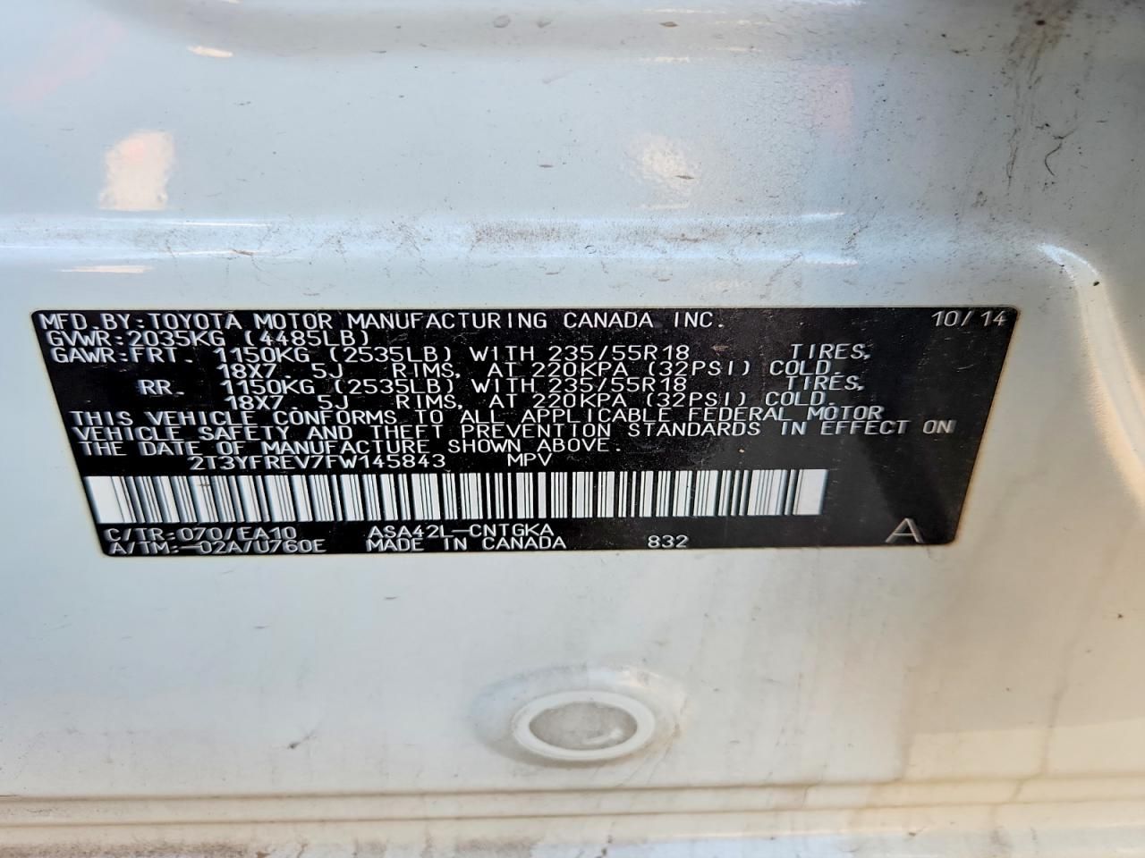 2015 Toyota Rav4 Limited