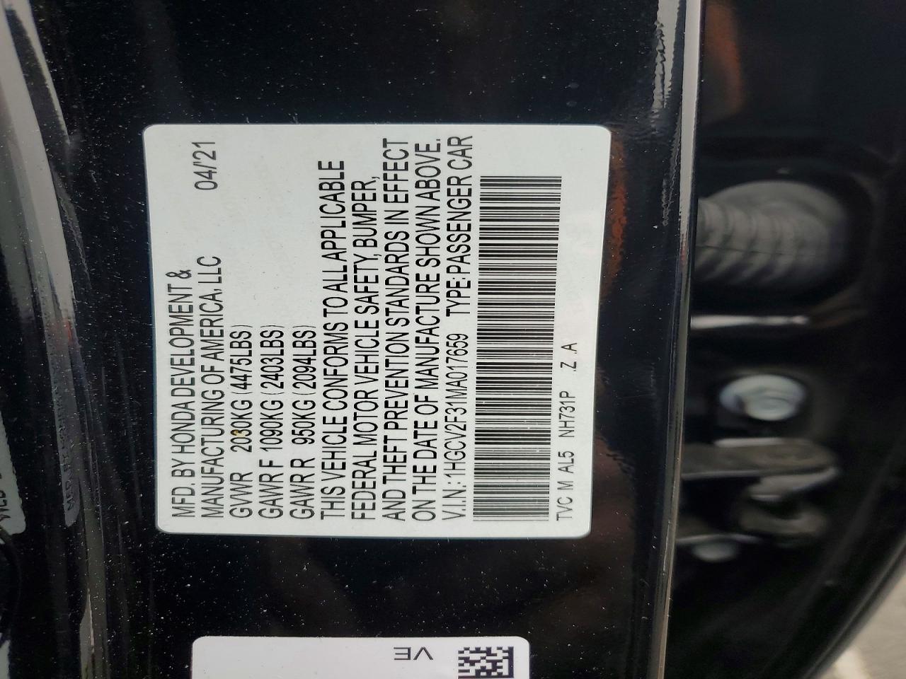 2021 Honda Accord Sport