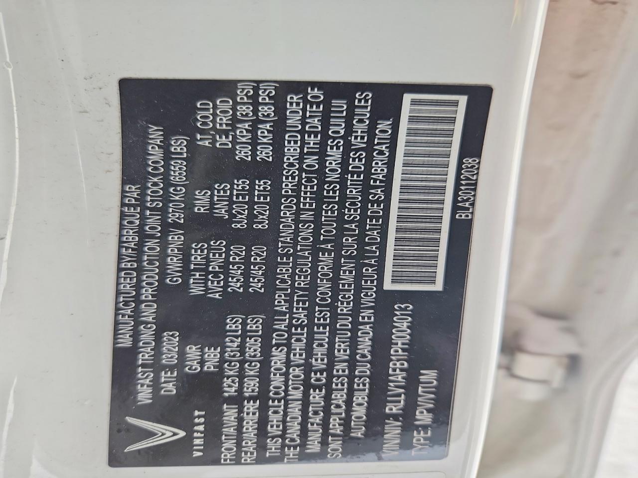 2023 Vinfast Trading And Produ Vf 8 Plus