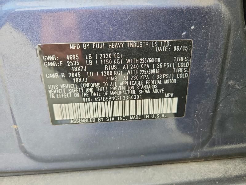 2015 Subaru Outback 2.5i Limited