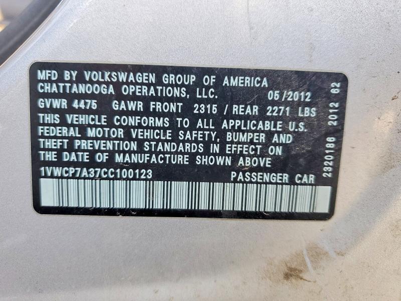 2012 Volkswagen Passat sel