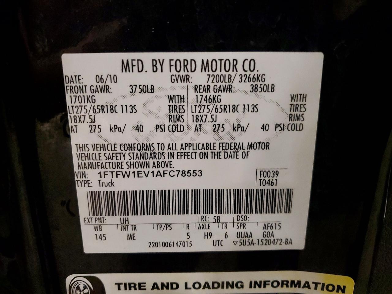 2010 Ford F150 Supercrew
