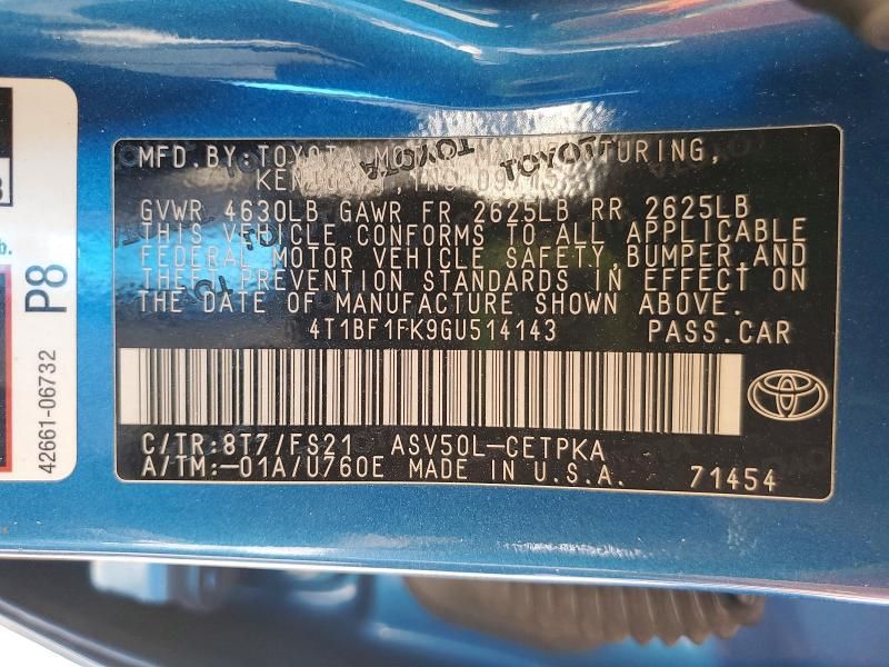 2016 Toyota Camry le