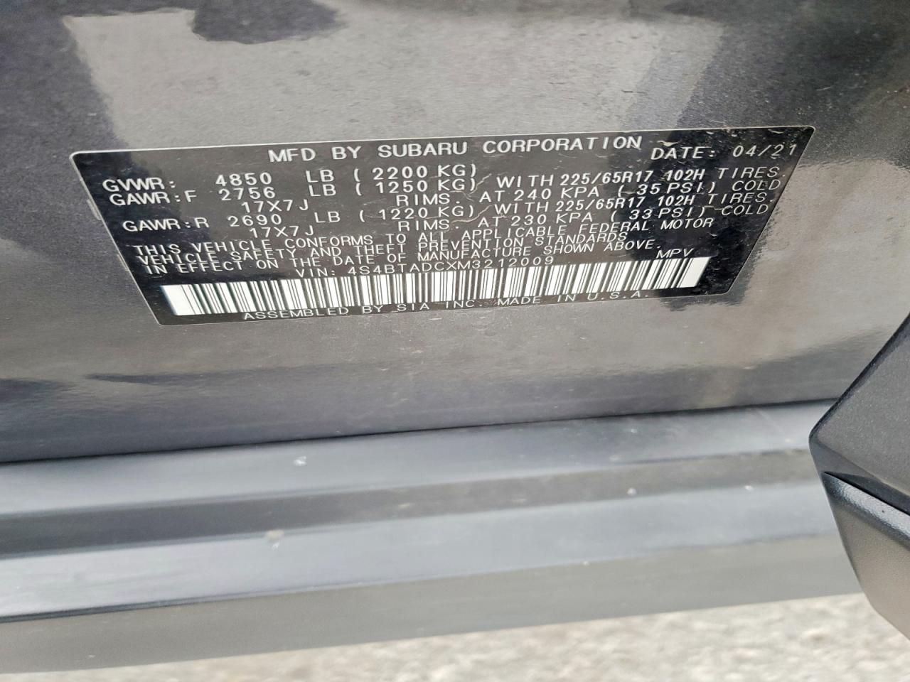 2021 Subaru Outback Premium