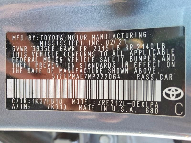 2021 Toyota Corolla le