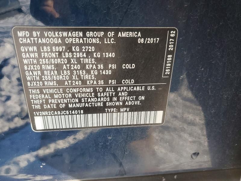 2018 Volkswagen Atlas sel Premium