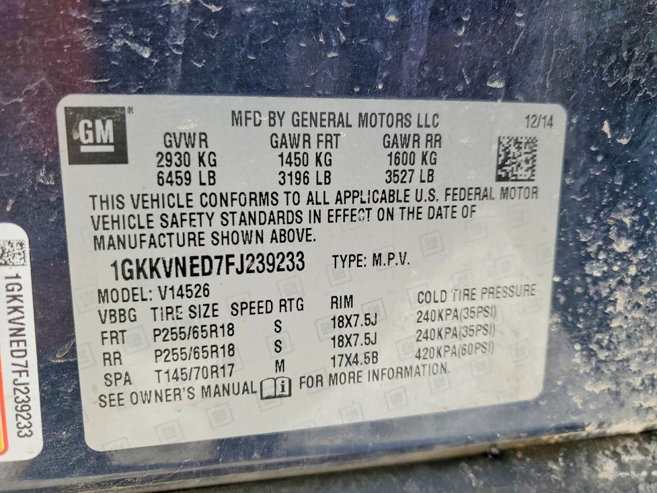 2015 GMC Acadia sle