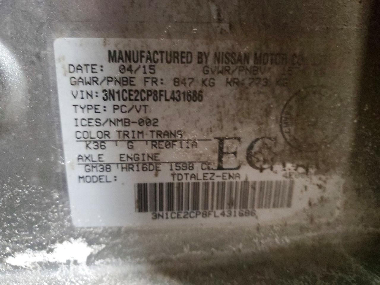 2015 Nissan Versa Note s