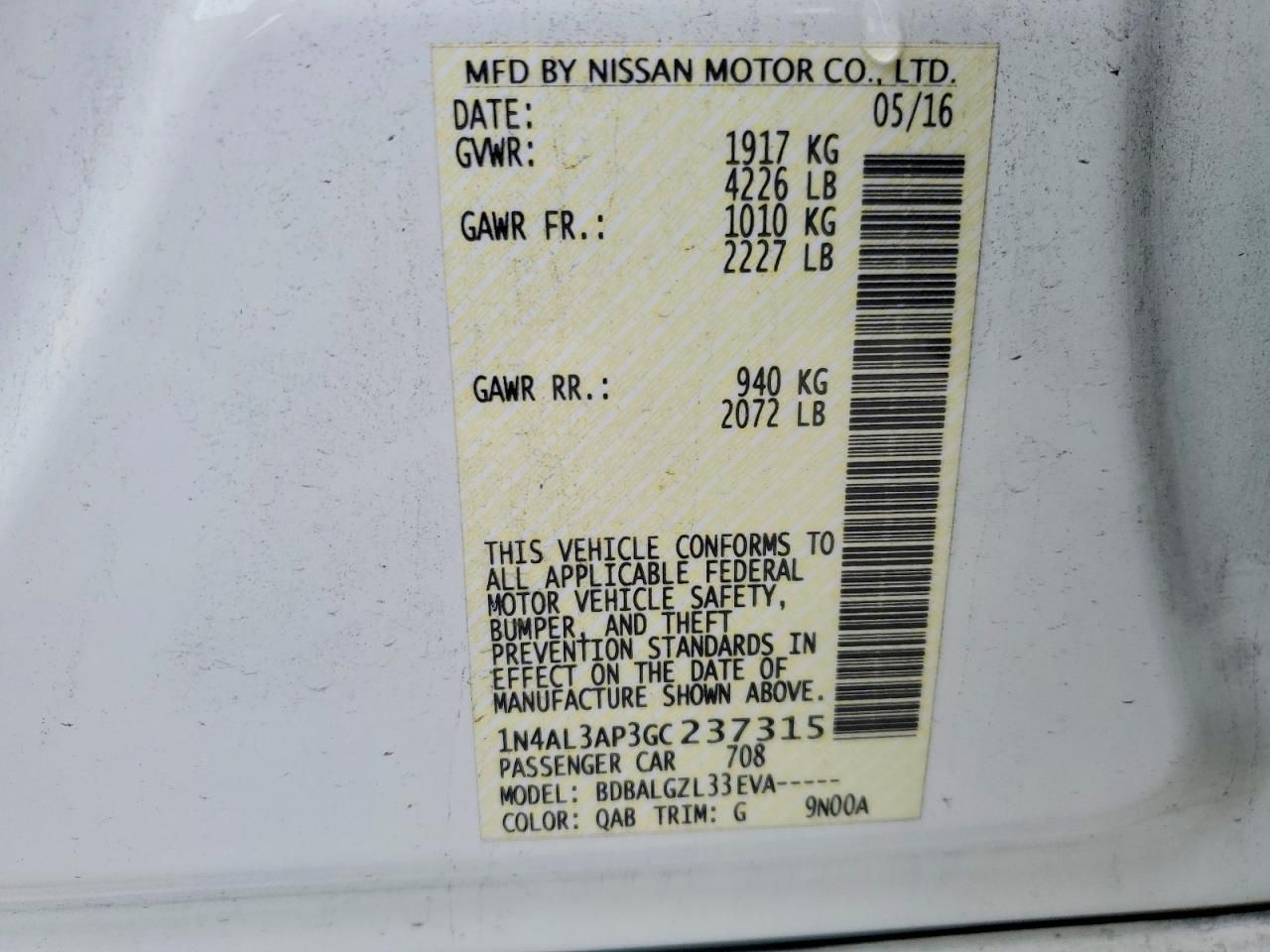 2016 Nissan Altima 2.5