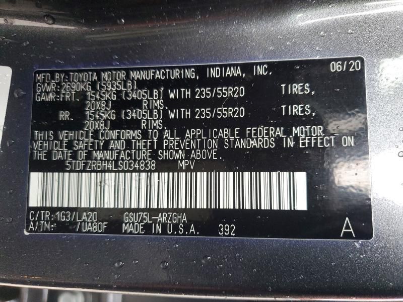 2020 Toyota Highlander Platinum